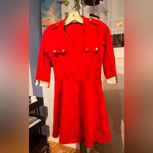 Bright red with gold accent classy dress in size S-M